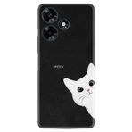 Kılıfland Infinix Hot 30 Kılıf, Desenli Silikon, Platinium Series, Çılgın Kedi, Siyah