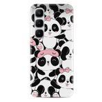 Kılıfland Infinix Hot 60 Kılıf, Boutique Baskılı, Uykucu Pandalar Desenli, Silikon, Beyaz-Pembe
