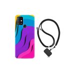kilifland Infinix Hot 9 ile Uyumlu Kılıf Silikon Desen Boyun Askılı Renk Cümbüşü 1631