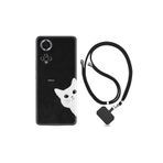 kilifland Infinix Hot 9 Play ile Uyumlu Kılıf Resimli Desenli Silikon Boyun Askılı Çılgın Kedi 1895