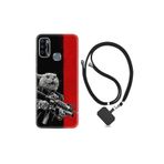 kilifland Infinix Hot 9 Play ile Uyumlu Kılıf Silikon Desen Boyun Askılı Çılgın Kedi 1674