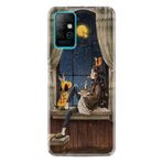 Kılıfland Infinix Note 8 ile Uyumlu Desenli Silikon Kılıf, Ananas Motifli, Şeffaf, Camera Glass Korumalı