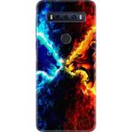 Kılıfland iPhone 10 Se Silikon Kılıf, Desen Özel Seri, Red Blue Leon, Renkli