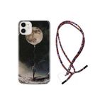 kilifland Iphone 12 Mini ile Uyumlu Kılıf Rasta Ipli Boyun Askılı Desenli Silikon Pizza Tower Jackson 1368