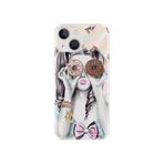Kılıfland iPhone 13 Uyumlu Kılıf, Resimli Desenli Baskılı Silikon, Donut Girl, Siyah