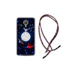 Kılıfland Mobile GM5 Plus Kılıf, Rasta İpli Boyun Askılı, Silikon, Ay ve Astronot Desenli