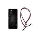 kilifland Note 10 Pro ile Uyumlu Kılıf Rasta Ipli Boyun Askılı Desenli Silikon Dikenli Tel 1779