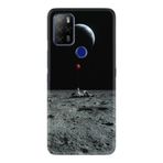 Kılıfland Omix X300 ile Uyumlu Telefon Kılıfı, Temperli Cam Silikon, Astronot Red Balon Desen, Siyah