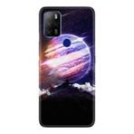 Kılıfland Omix X300 ile Uyumlu Temperli Cam Silikon Kılıf, Desen Özel Seri Super Planet, Çok Renkli