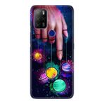 Kılıfland Omix X300 Kılıf, Temperli Cam Silikon, Finger Planet Desen, Siyah