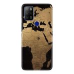Kılıfland Omix X500 ile Uyumlu Temperli Cam Silikon Kılıf, Map Planet Desen, Siyah