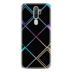 Kılıfland Oppo A5 2020 ile Uyumlu Silikon Kılıf, Geometrik Desen, Siyah