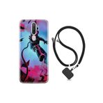 kilifland Oppo A5 A9 2020 ile Uyumlu Kılıf Silikon Ipli Boyun Askılı Desenli Astronot Attack 1702