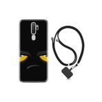 kilifland Oppo A5 A9 2020 ile Uyumlu Kılıf Silikon Ipli Boyun Askılı Desenli Black Eyes 1644