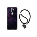 kilifland Oppo A5 A9 2020 ile Uyumlu Kılıf Silikon Ipli Boyun Askılı Desenli Black Purple Wolf 1791
