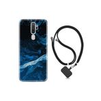 kilifland Oppo A5 A9 2020 ile Uyumlu Kılıf Silikon Ipli Boyun Askılı Desenli Blue Planet 1610