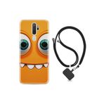 kilifland Oppo A5 A9 2020 ile Uyumlu Kılıf Silikon Ipli Boyun Askılı Desenli Dişlek 1615