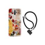 kilifland Oppo A5 A9 2020 ile Uyumlu Kılıf Silikon Ipli Boyun Askılı Desenli Gerçek Çiçekler 1743