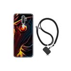 kilifland Oppo A5 A9 2020 ile Uyumlu Kılıf Silikon Ipli Boyun Askılı Desenli Karga 1616