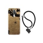 kilifland Oppo A5 A9 2020 ile Uyumlu Kılıf Silikon Ipli Boyun Askılı Desenli Map Planet 1656