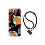 kilifland Oppo A5 A9 2020 ile Uyumlu Kılıf Silikon Ipli Boyun Askılı Desenli Miyavlamalar 1793
