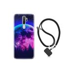 kilifland Oppo A5 A9 2020 ile Uyumlu Kılıf Silikon Ipli Boyun Askılı Desenli Star Planet 1652