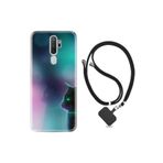 kilifland Oppo A5 A9 2020 ile Uyumlu Kılıf Silikon Ipli Boyun Askılı Desenli Window Cat 1787