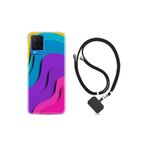 kilifland Oppo A54 ile Uyumlu Kılıf Silikon Desen Boyun Askılı Renk Cümbüşü 1631