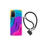 kilifland Oppo A55 ile Uyumlu Kılıf Silikon Desen Boyun Askılı Renk Cümbüşü 1631