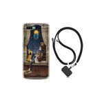 kilifland Oppo A5s ile Uyumlu Kılıf Ipli Boyun Askılı Desenli Silikon Ananas Camera Glass 1358