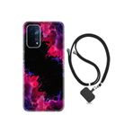 kilifland Oppo A74 ile Uyumlu Kılıf Silikon Ipli Boyun Askılı Desenlim Boyalar 1663