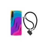 kilifland Oppo A91 ile Uyumlu Kılıf Silikon Desen Boyun Askılı Renk Cümbüşü 1631
