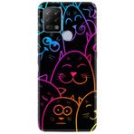 Kılıfland Pova Silikon Telefon Kılıfı, Neon Cats Desen, Siyah
