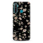 Kılıfland Realme 5i ile Uyumlu Boutique Baskılı Çiçek Desenli Siyah Telefon Kılıfı