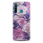 Kılıfland Realme 5i ile Uyumlu Boutique Baskılı Mor Güller Kılıf