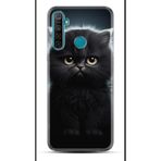 Kılıfland Realme 5i ile Uyumlu Boutique Baskılı Tombul Kedi Kılıf, Siyah