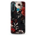 Kılıfland Realme 5i ile Uyumlu Kılıf, Boutique Baskılı, Çiçek Desenli, Siyah
