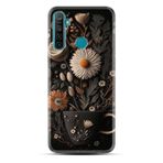 Kılıfland Realme 5i ile Uyumlu Kılıf, Boutique Baskılı, Kahve Çiçek Desenli