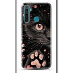 Kılıfland Realme 5i ile Uyumlu Kılıf, Boutique Baskılı, Kara Kedi Desenli, Siyah