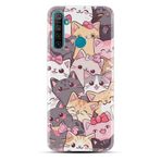 Kılıfland Realme 5i ile Uyumlu Kılıf, Boutique Baskılı, Kediler Desenli, Renkli
