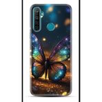 Kılıfland Realme 5i ile Uyumlu Kılıf, Boutique Baskılı, Rengarenk Kelebek Desenli