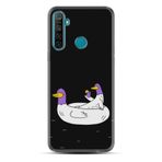 Kılıfland Realme 5i ile Uyumlu Silikon Kılıf, Desen Özel Seri, Keyifli Ördekler, Siyah