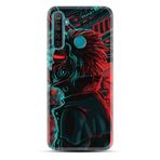 Kılıfland Realme 5i ile Uyumlu Silikon Kılıf, Desen Özel Seri, Mask Mand, Siyah-Kırmızı-Turkuaz