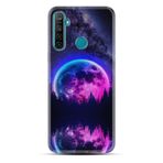 Kılıfland Realme 5i ile Uyumlu Silikon Kılıf, Desen Özel Seri Star Planet, Mor-Pembe