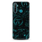 Kılıfland Realme 5i ile Uyumlu Silikon Kılıf, Matematiksel Desen, Siyah, Mavi
