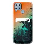 Kılıfland Realme C25s ile Uyumlu Kartvizitli Kartlıklı Silikon Kılıf, Çiçek Desenli, Siyah