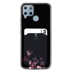 Kılıfland Realme C25S ile Uyumlu Kartvizitli Kartlıklı Silikon Kılıf, Desenli, Siyah