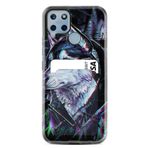Kılıfland Realme C25s ile Uyumlu Kartvizitli Kartlıklı Silikon Kılıf, Dog Eyes Desenli, Siyah