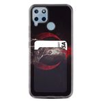 Kılıfland Realme C25S ile Uyumlu Kartvizitli Kartlıklı Silikon Kılıf, Kurt ve Ay Yıldız Desenli, Siyah