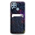 Kılıfland Realme C25s Kılıf, Kartvizitli Kartlıklı, Silikon, Renkli Prizmalar Desenli, Siyah